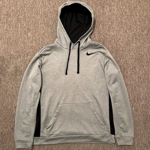 Nike Men's Logo Gray Therma-Fit Hooded Sweatshirt